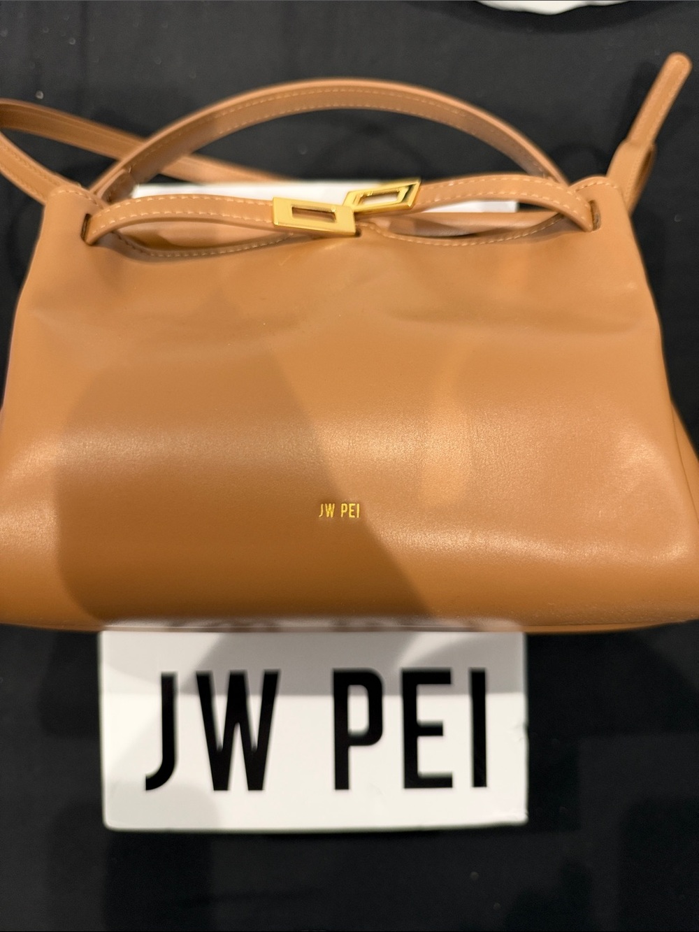 JW PEI Caramel Shoulder Bag with Gold Hardware